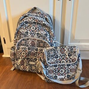 Floral Patterned Backpack and lunch box